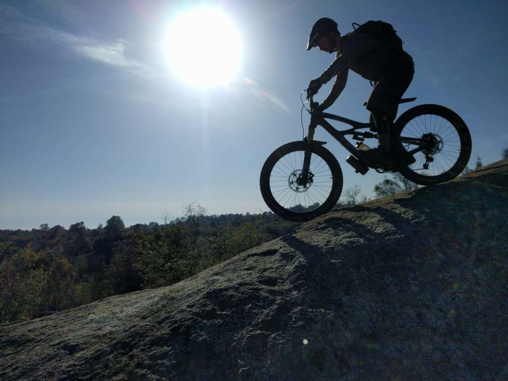 Mountain biking granite slab