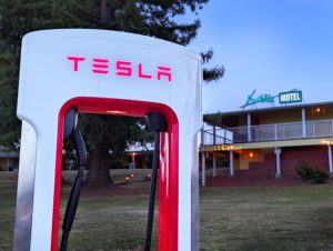 Tesla Supercharger and the Foothills Motel Auburn