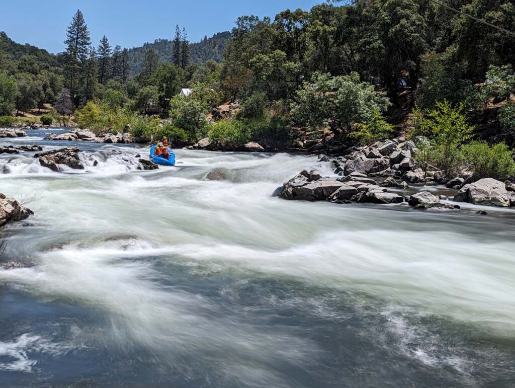 Raft in rapids white water rafting the American River