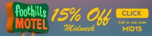 15% Off Midweek click, call or use code MID15