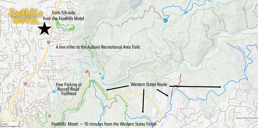 Map of hotel near Western States Endurance Run