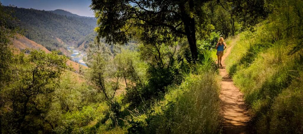 Runner on a trail in Auburn, CA